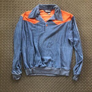 VINTAGE HORIZON RETRO TERRY CLOTH LIKE LONG SLEEVE SHIRT SIZE XL